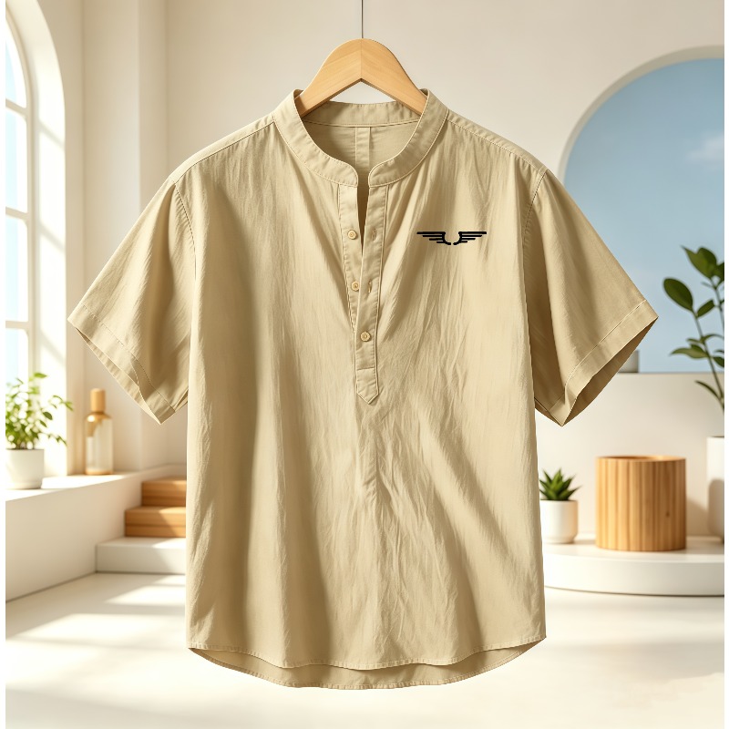 Linen Shirt Summer - Мужская рубашка с коротким рукавом и