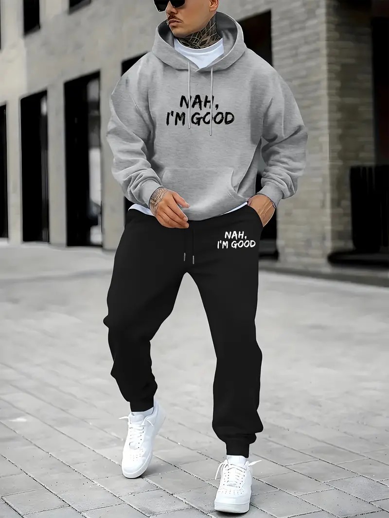 Mens Fashion Casual 2026 - Новинка 2026: Комплект мужских худи и
