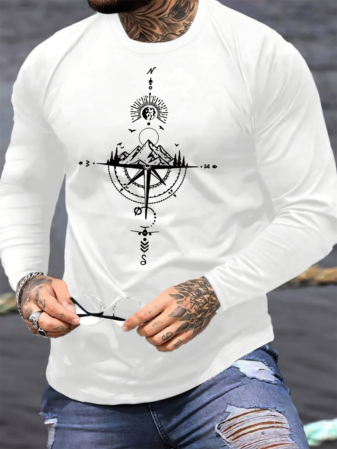 Men'S Fashion Trends - Мужская свободная повседневная футболка из 100%