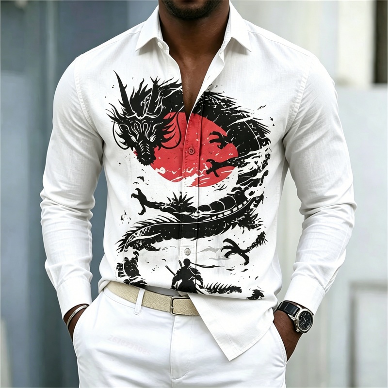 Mens Fashion Casual 2026 - Новая мужская рубашка 2026 года: белая,