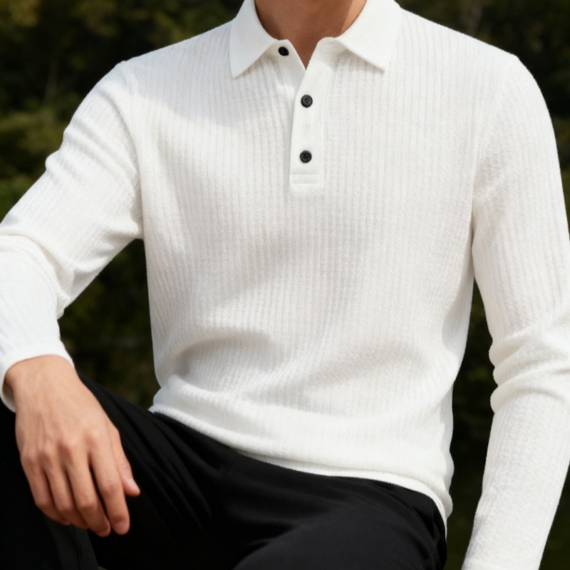 Men'S Fashion Color - Мужская летне-осенняя рубашка-поло с длинными рукавами,
