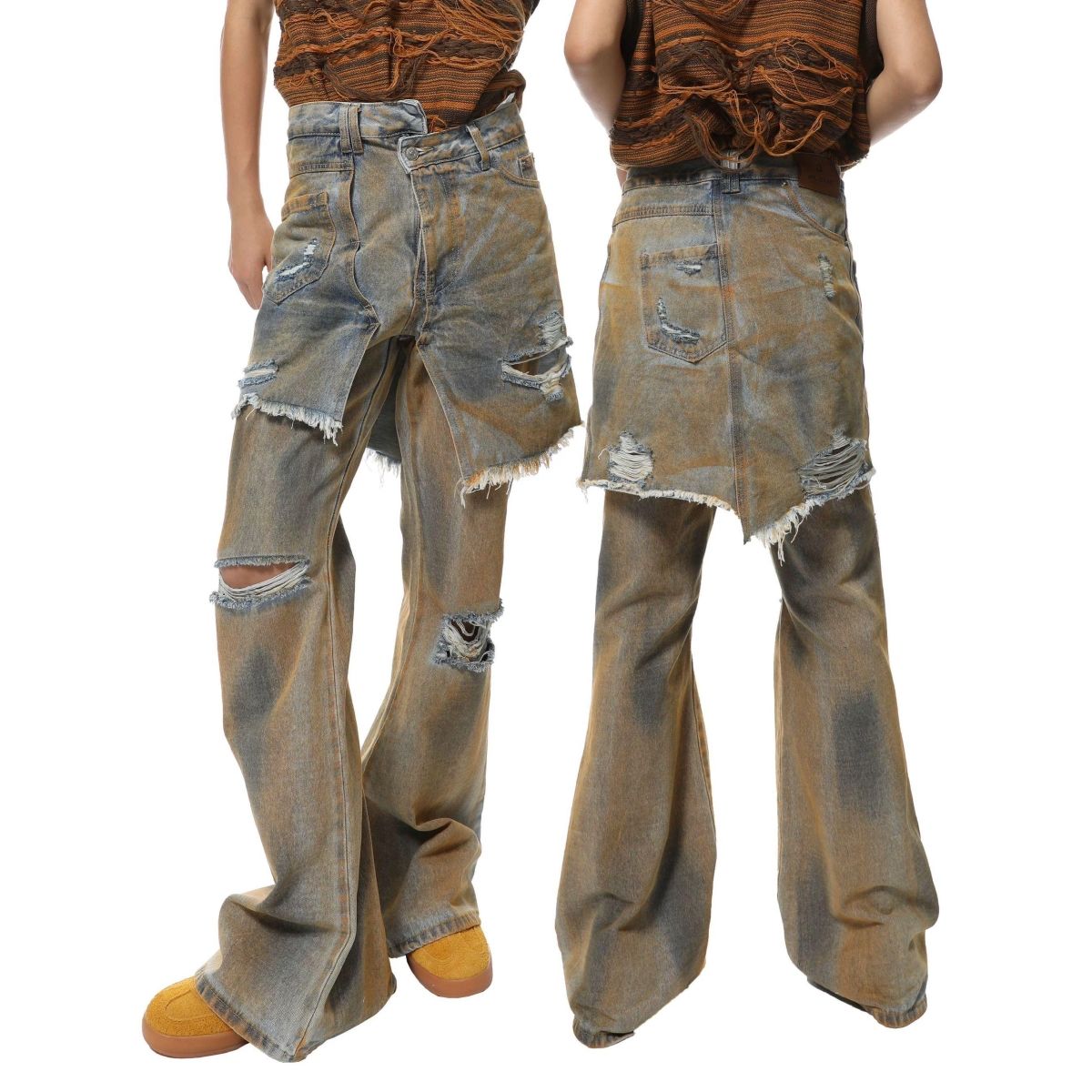 Men'S Fashion Jeans And Boots - Мужские джинсы из двух частей с
