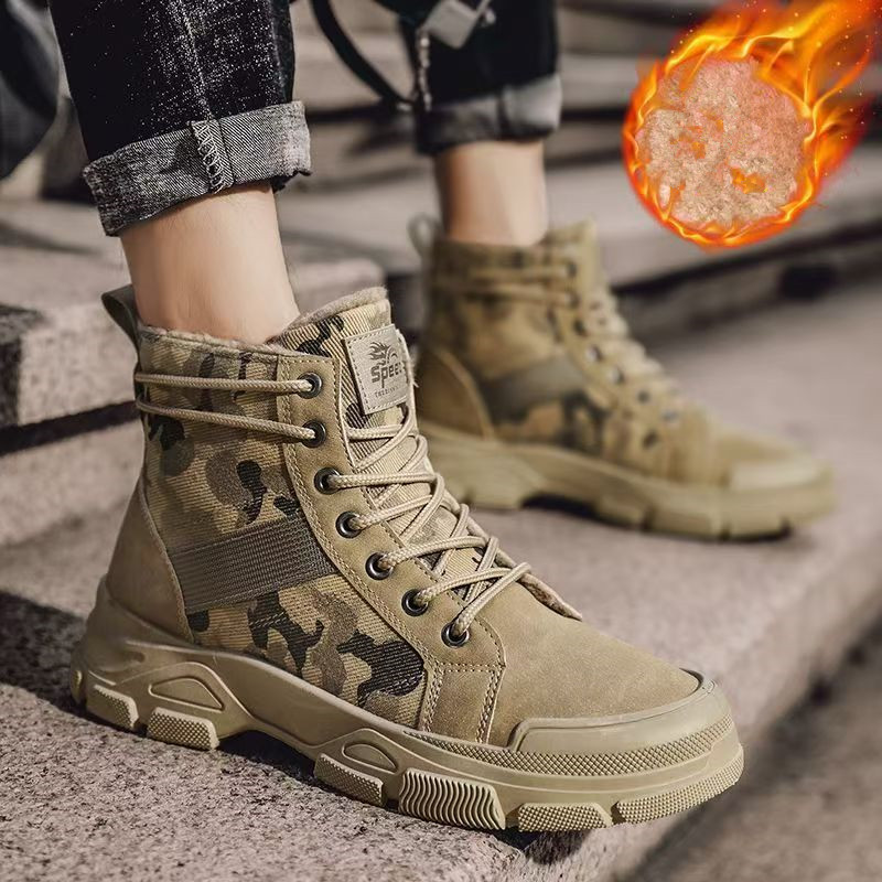 Men'S Fashion Jeans And Boots - Зимние мужские ботинки с камуфляжной изоляцией