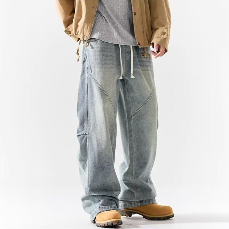Men'S Fashion Jeans And Boots - Винтажные мужские джинсы прямого кроя в
