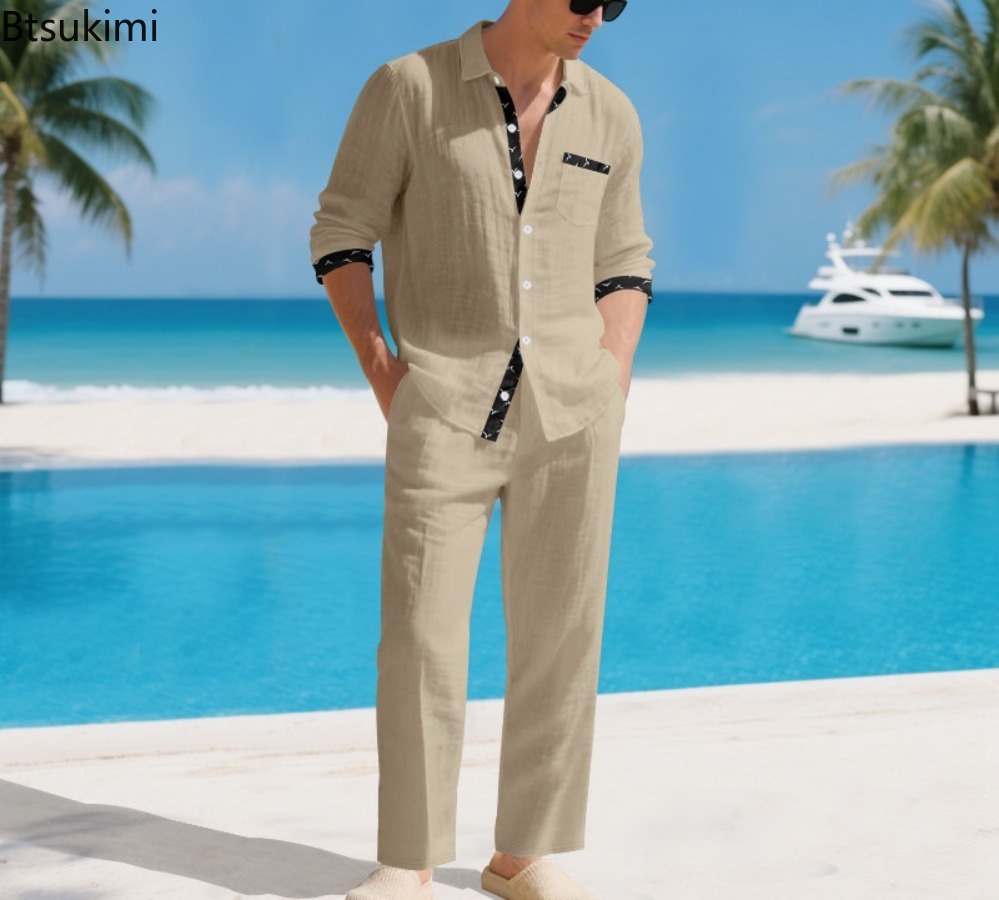 Мужской комплект из льняной см – обзор и цена Linen Shirt Summer