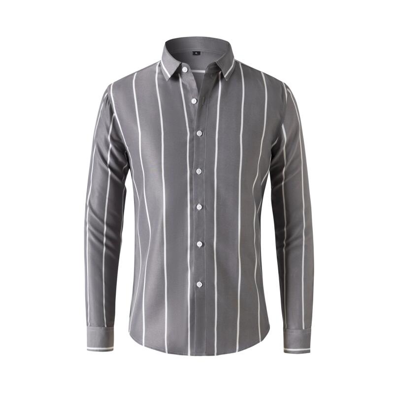 Мужская полосатая рубашка с дл – обзор и цена Mens Fashion Dress