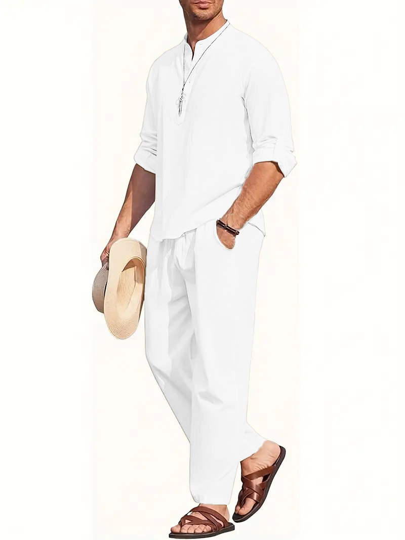 Мужской белый льняной костюм:  – обзор и цена Linen Shirt Summer