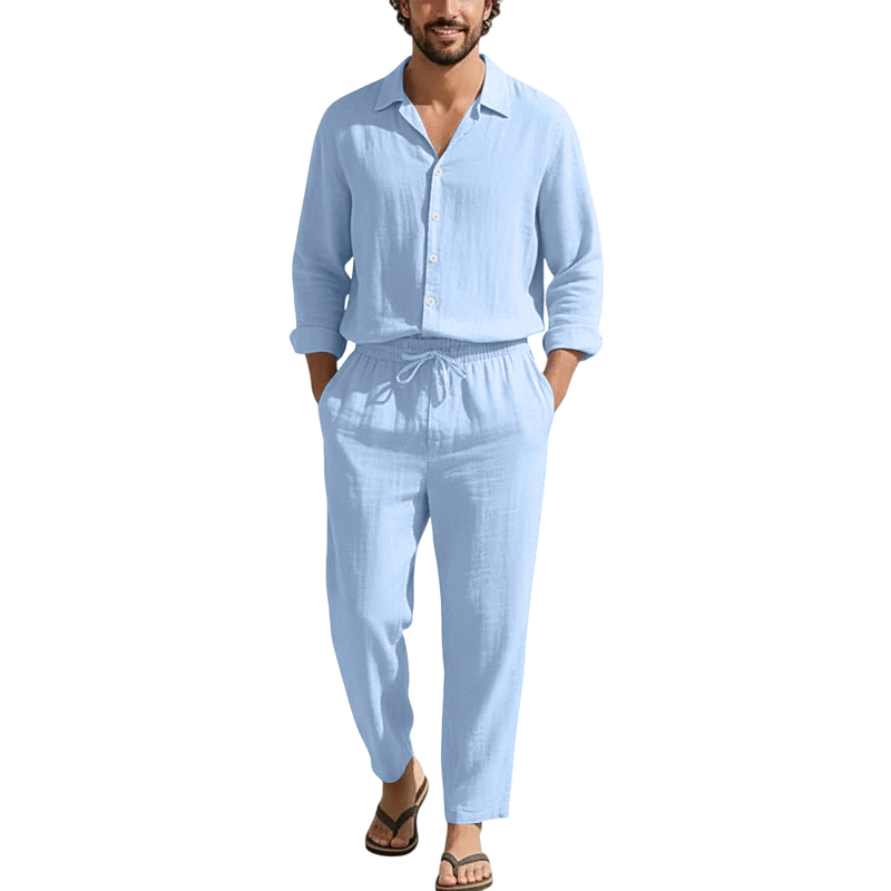 Льняные повседневные комплекты – обзор и цена Men'S Fashion Color