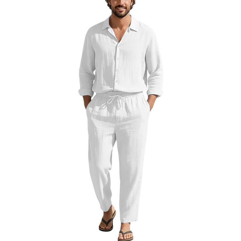 Льняные повседневные комплекты – обзор и цена Men'S Fashion Color